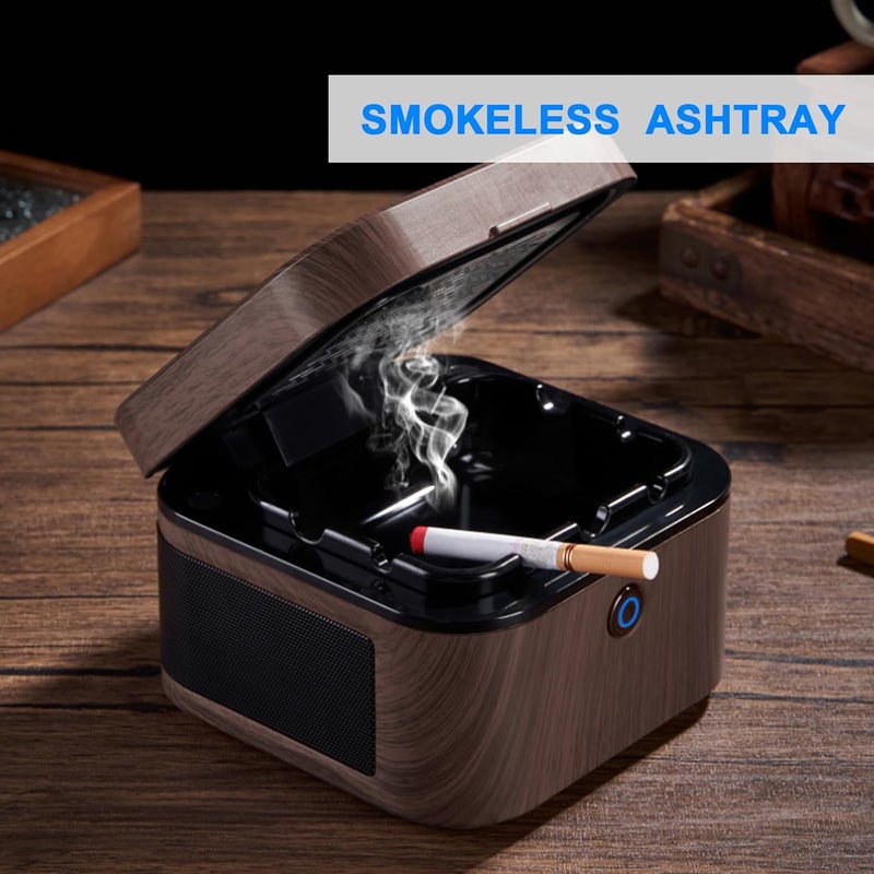 SHD Multifunctional Smokeless Ashtray,USB Rechargeable HEPA Filter Ashtray for Home Office Car Indoor Outdoor- Grey - Image 2